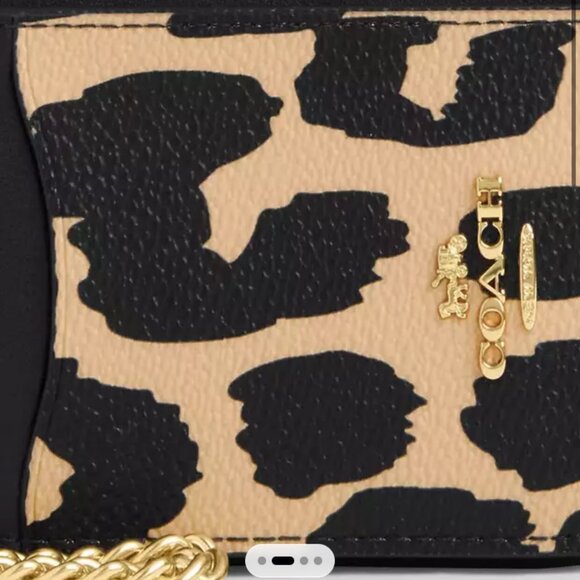 Coach zip card case with chain NWT PRICE FIRM - Picture 2 of 5